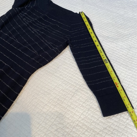 White House Black Market Women's Knit Sweater Dress Small Metallic Stripe - Picture 13 of 14